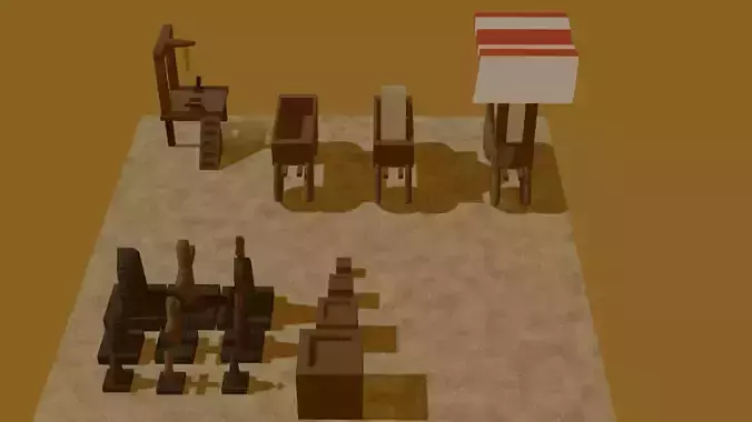 Assetpack wild west Free 3D model