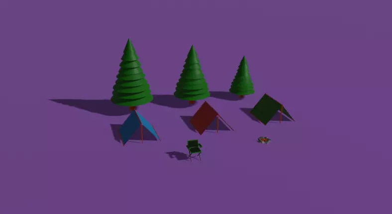 Camping set Free 3D model_0