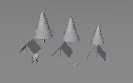 Camping set Free 3D model_6