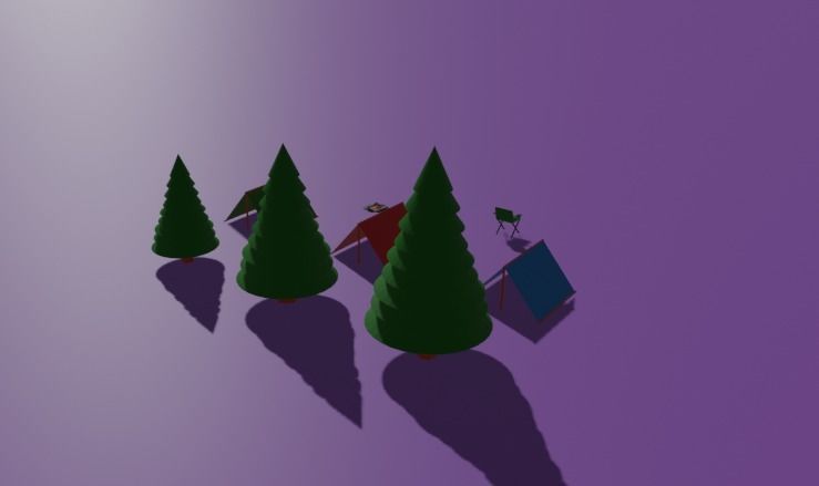 Camping set Free 3D model_2