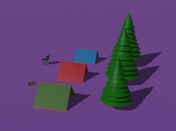 Camping set Free 3D model_1