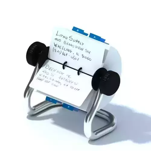 Simple Black And Silver Rolodex 3D model