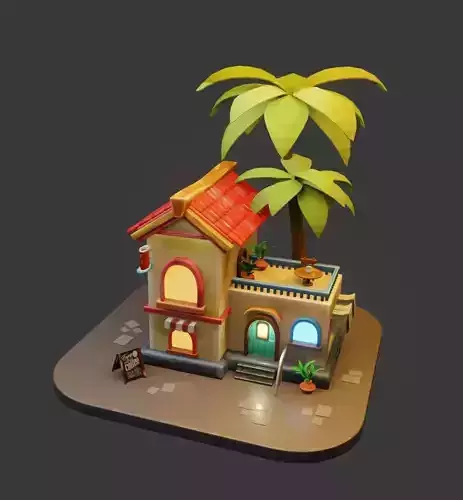 Middle eastern like Coffee shop cafe blender 3D 3D model