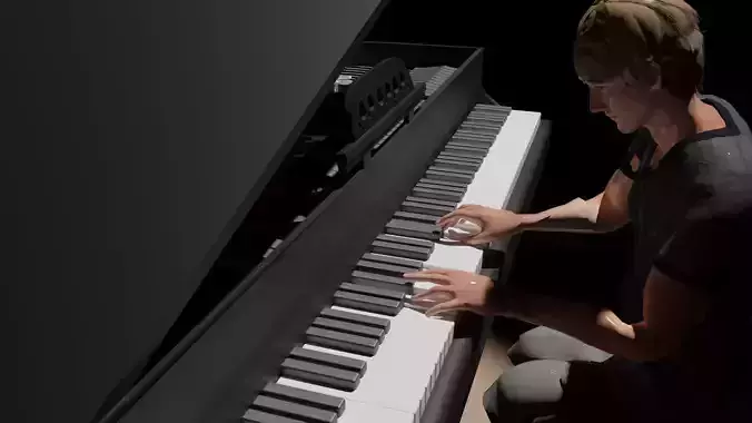 Piano Animation  Low-poly 3D model