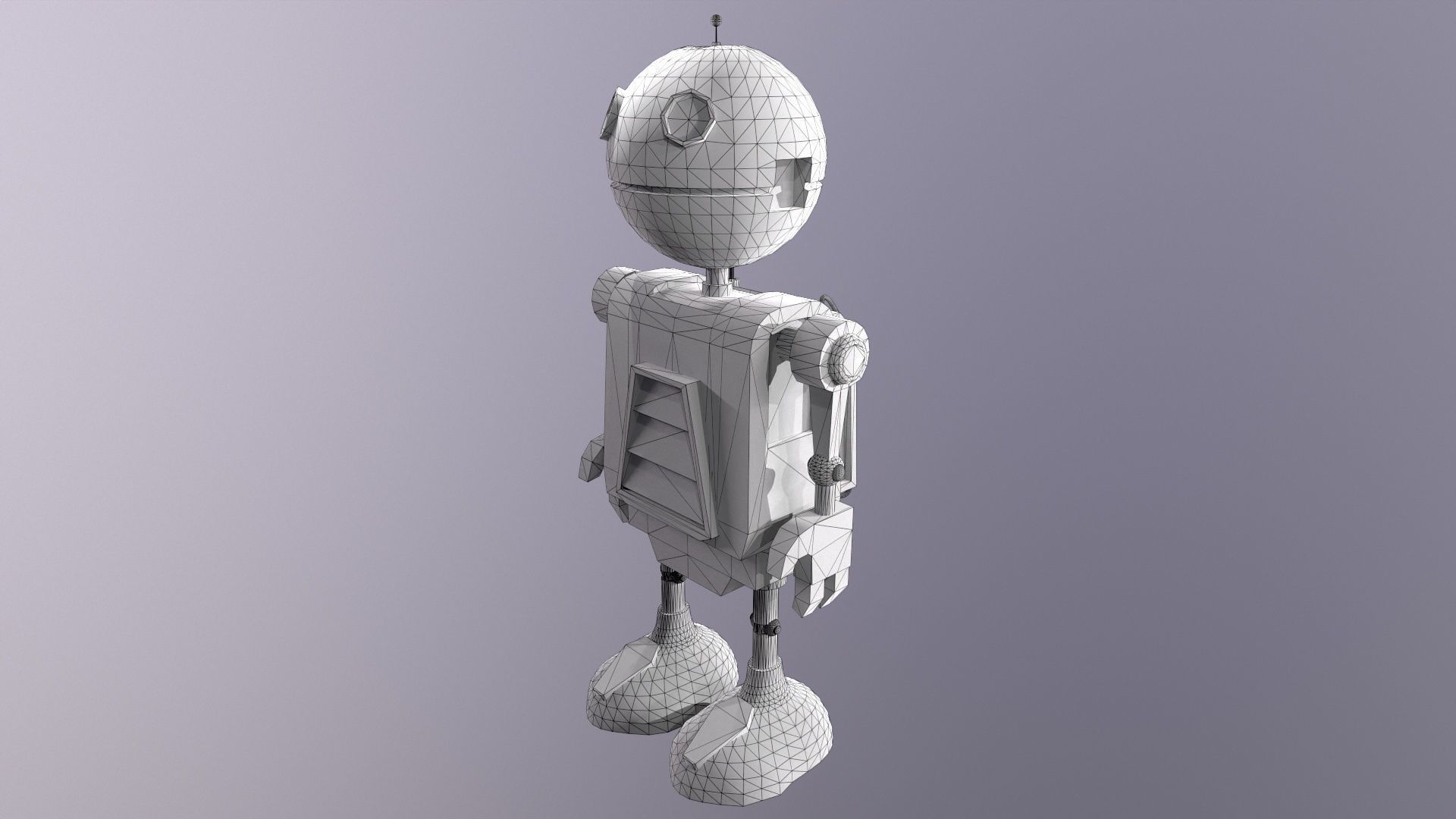 Sci-Fi Robot Low-poly 3D model_6