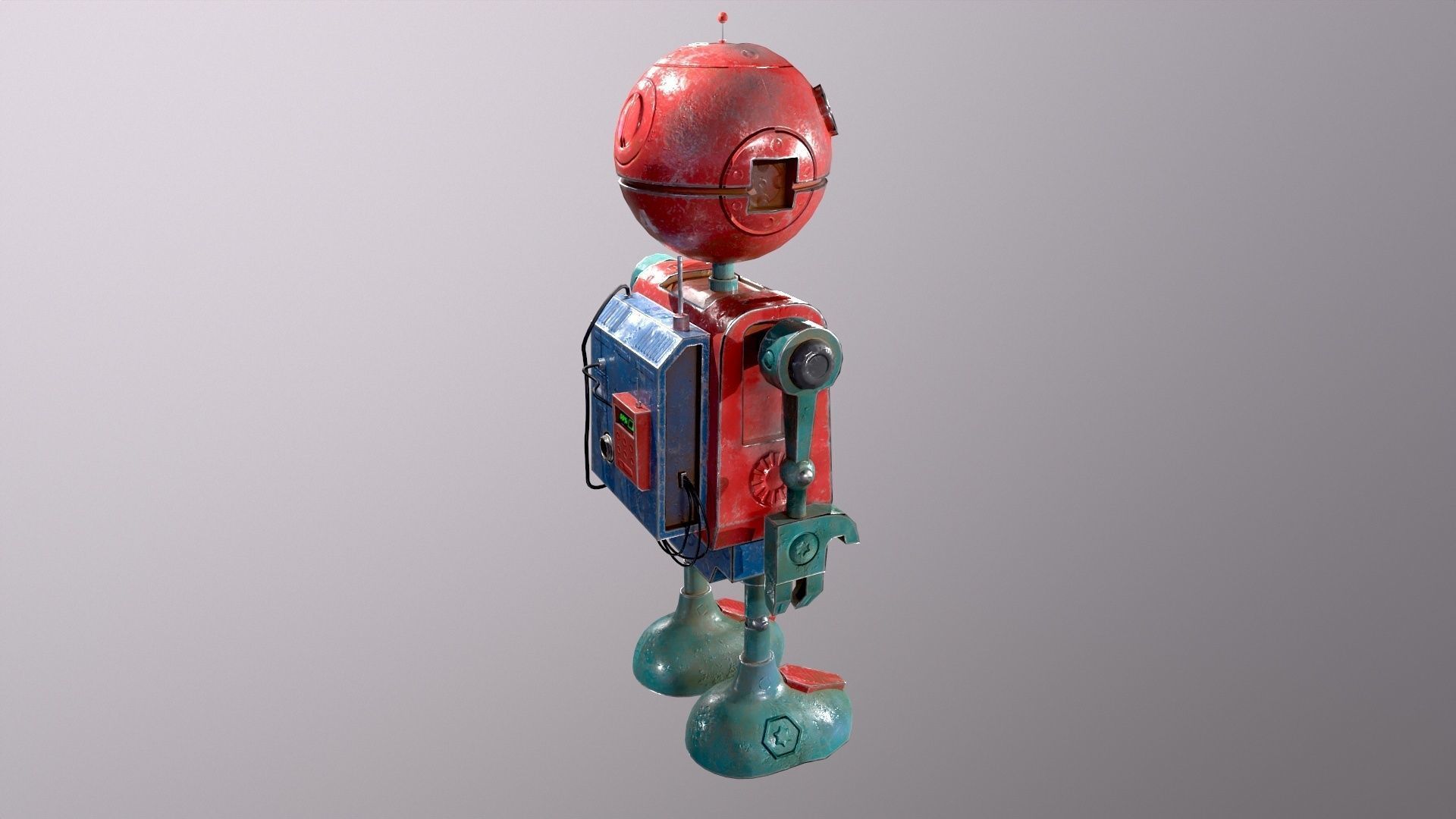 Sci-Fi Robot Low-poly 3D model_13