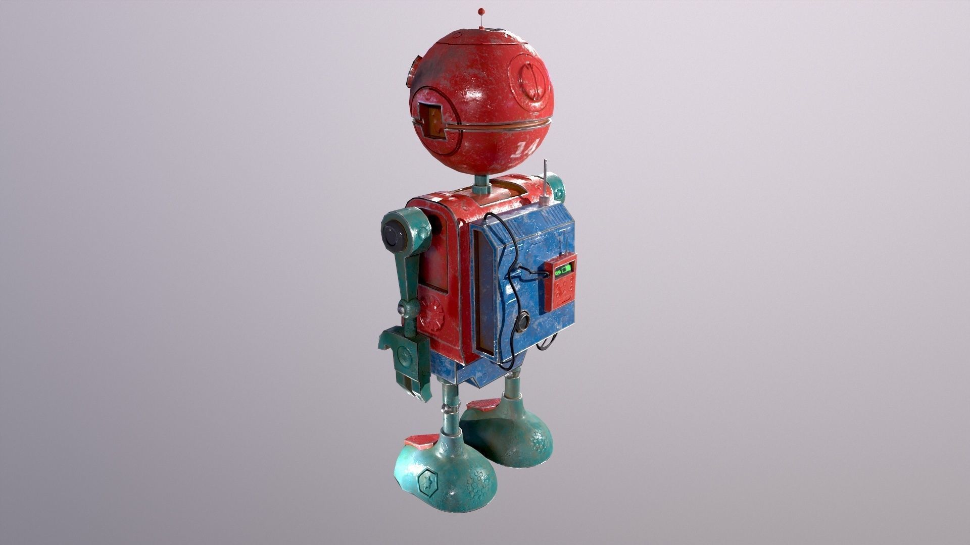 Sci-Fi Robot Low-poly 3D model_9
