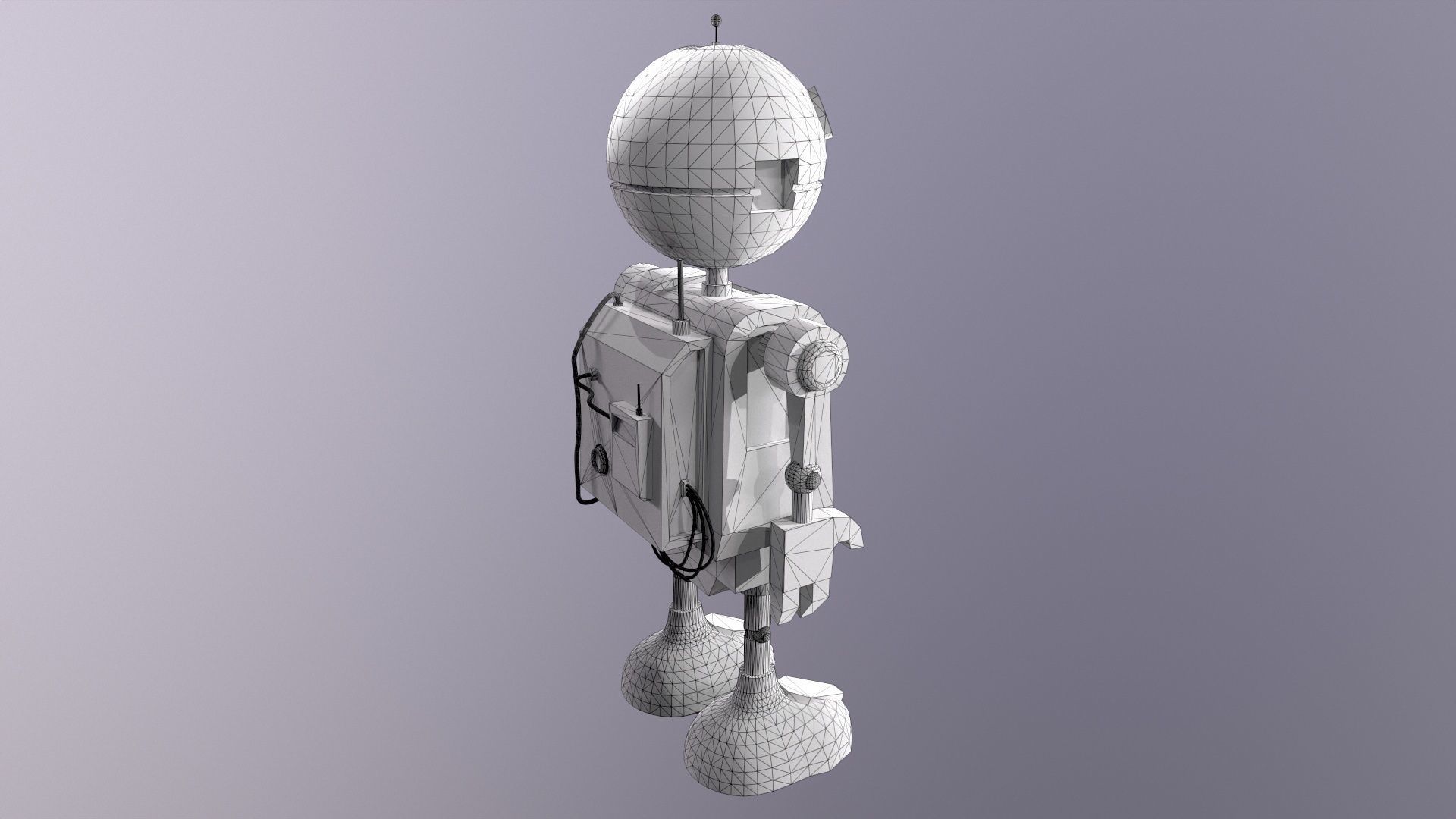 Sci-Fi Robot Low-poly 3D model_14