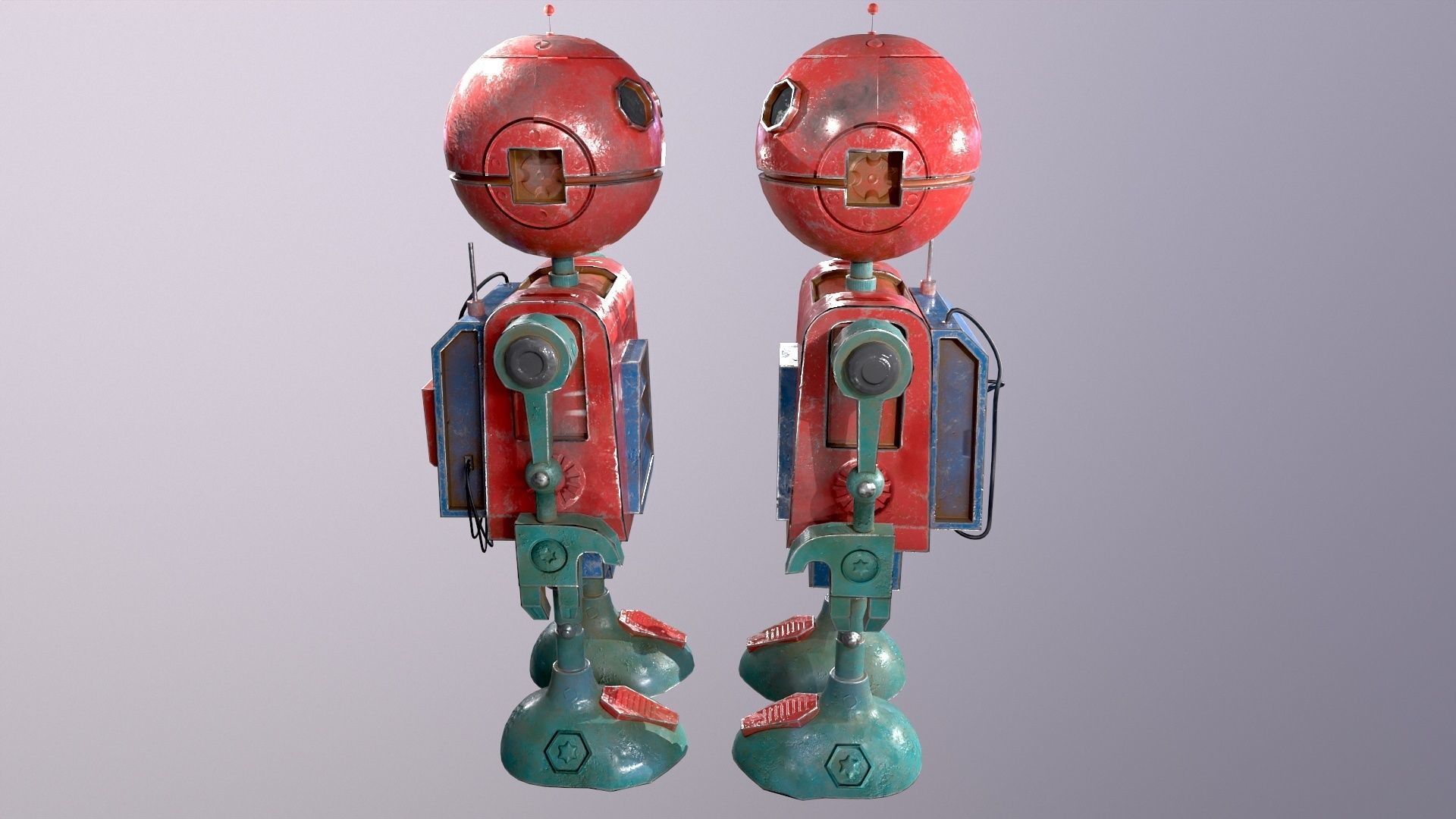 Sci-Fi Robot Low-poly 3D model_21