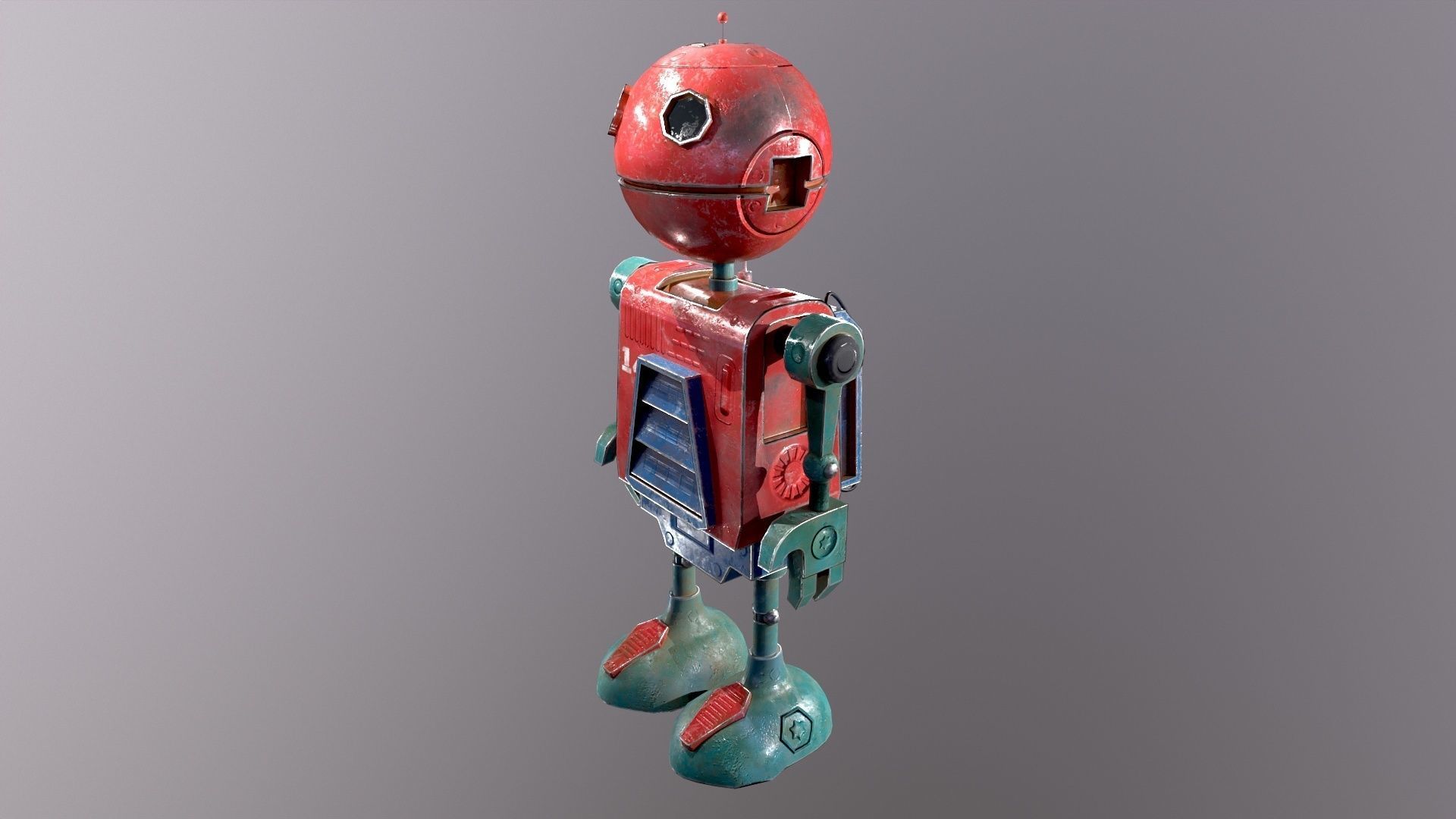 Sci-Fi Robot Low-poly 3D model_5