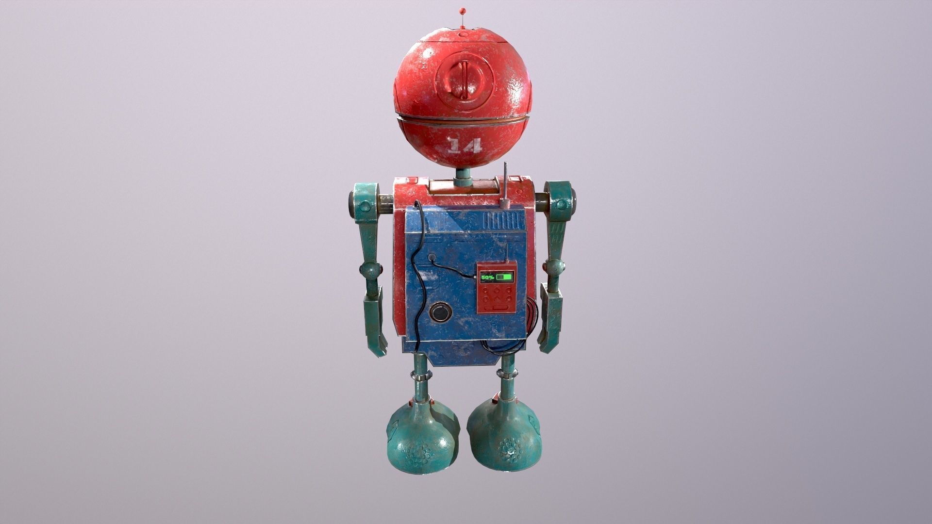 Sci-Fi Robot Low-poly 3D model_11