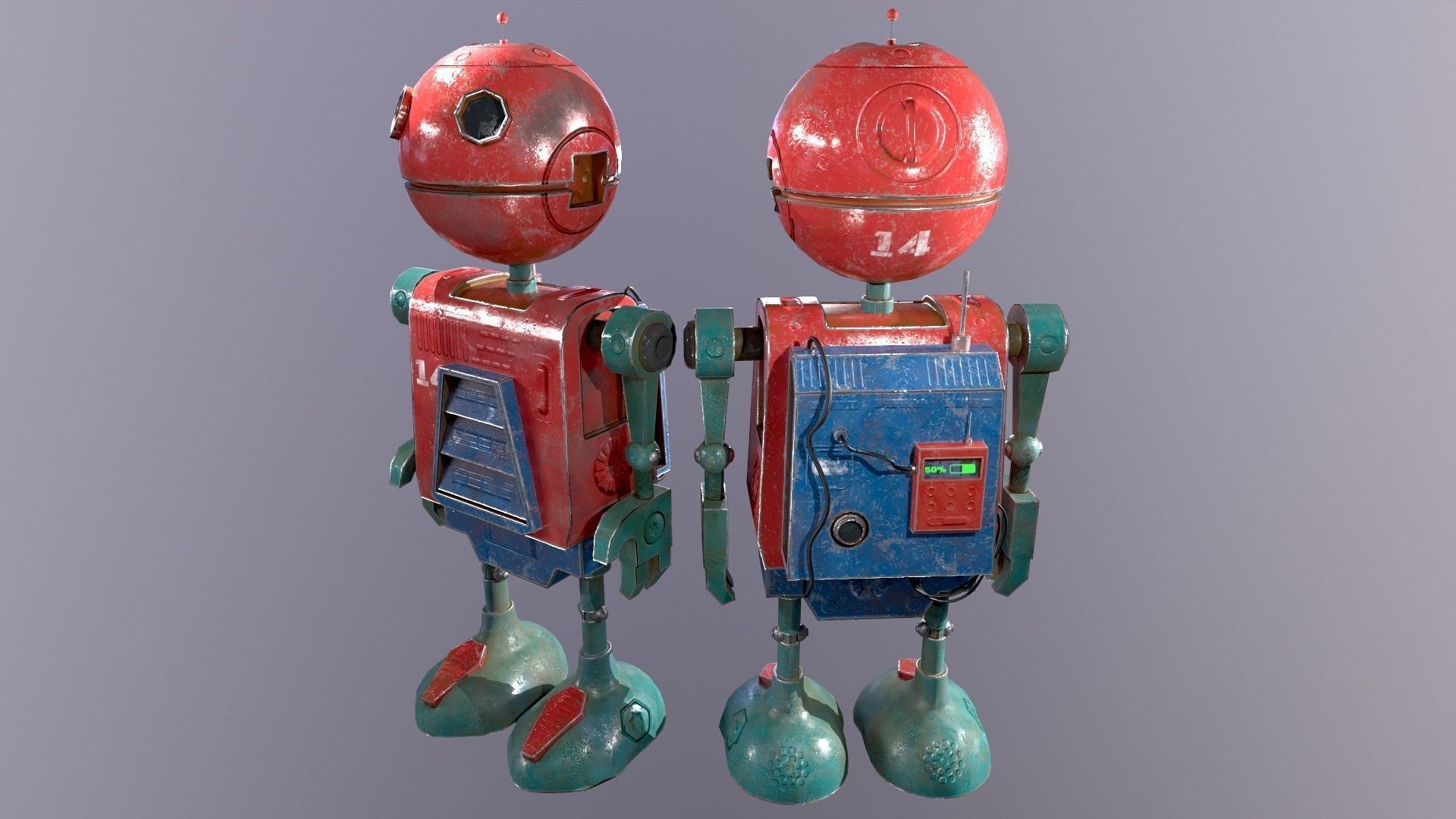 Sci-Fi Robot Low-poly 3D model_19