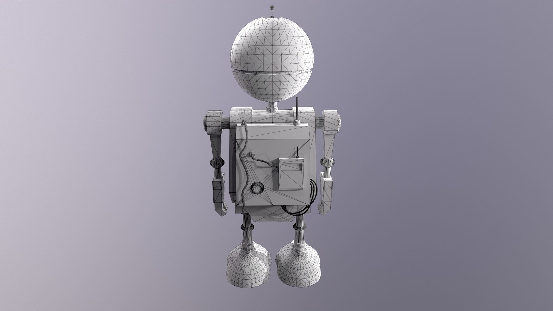 Sci-Fi Robot Low-poly 3D model_12