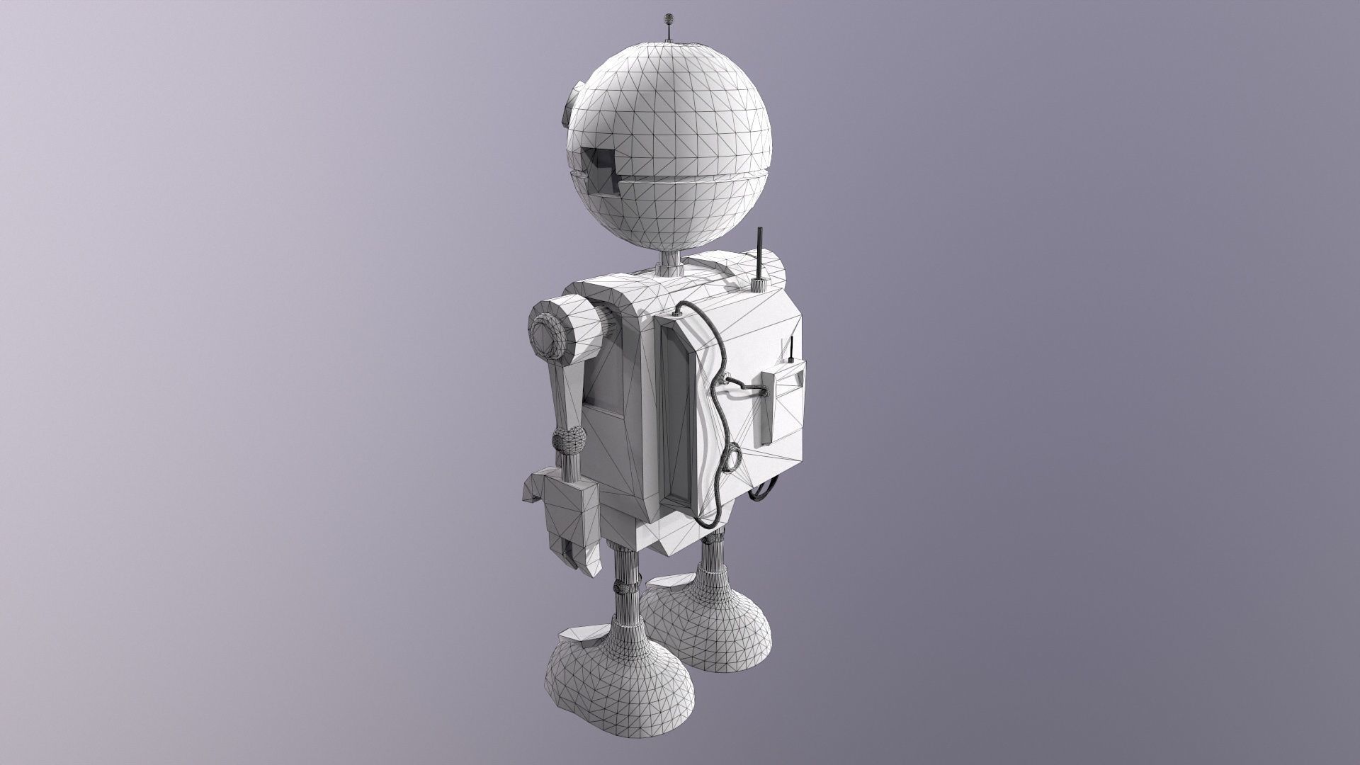 Sci-Fi Robot Low-poly 3D model_10