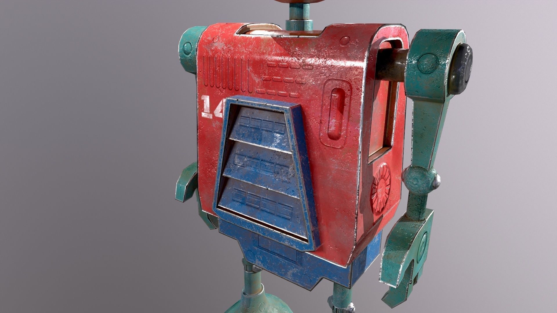 Sci-Fi Robot Low-poly 3D model_17