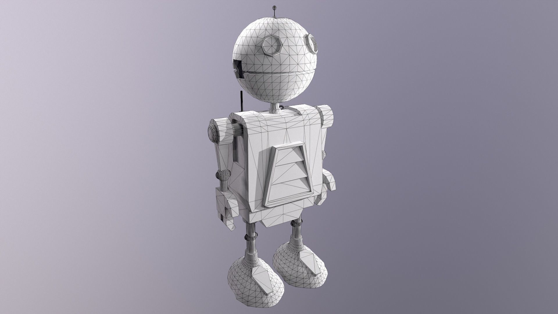 Sci-Fi Robot Low-poly 3D model_2