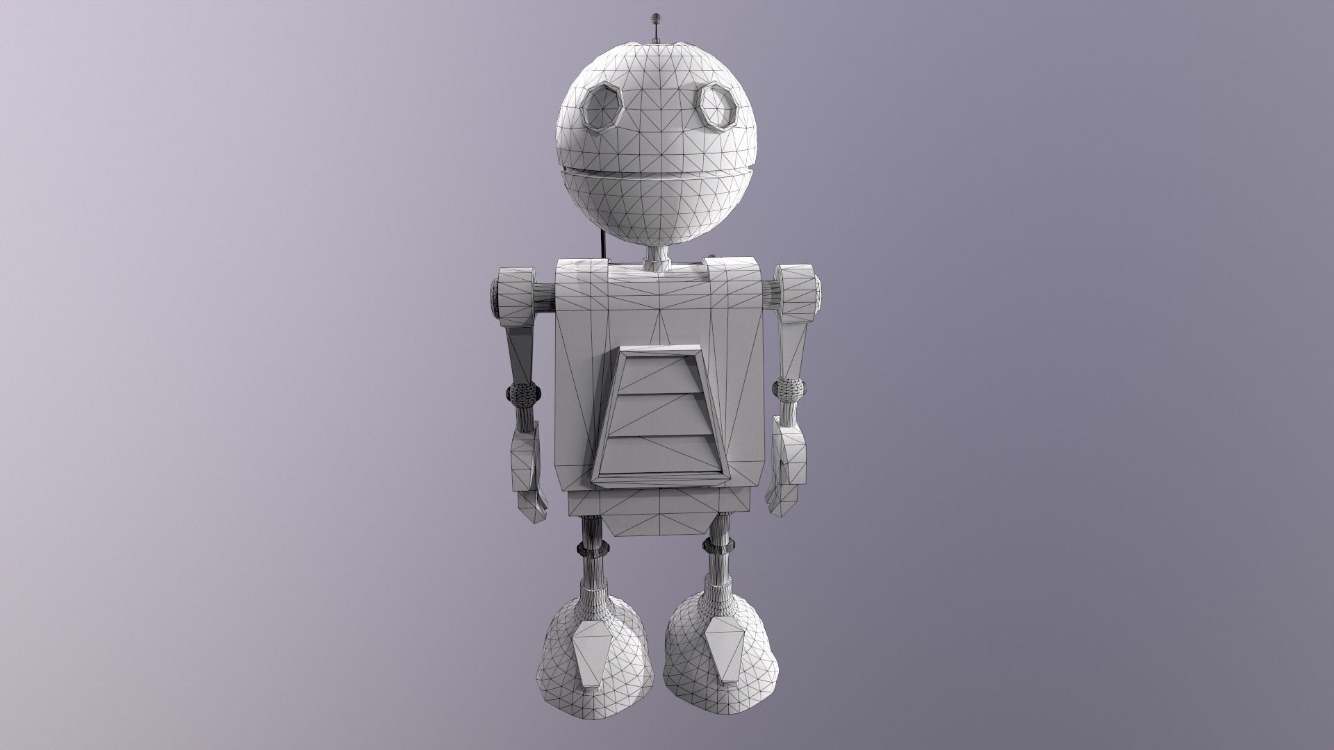 Sci-Fi Robot Low-poly 3D model_4