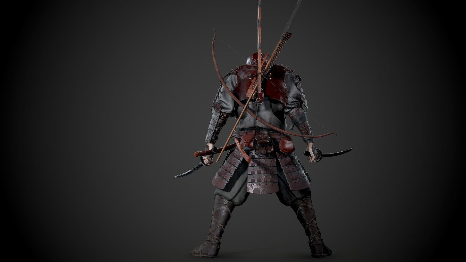Orc heavy samurai Low-poly 3D model_8