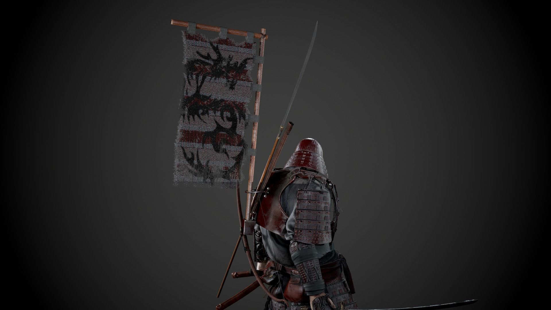 Orc heavy samurai Low-poly 3D model_7