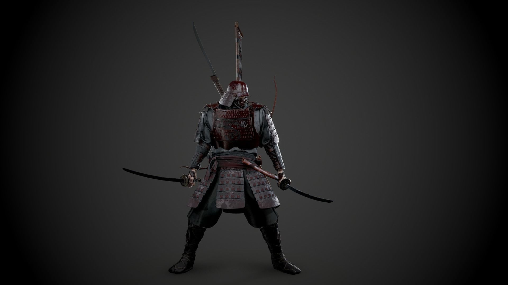 Orc heavy samurai Low-poly 3D model_6