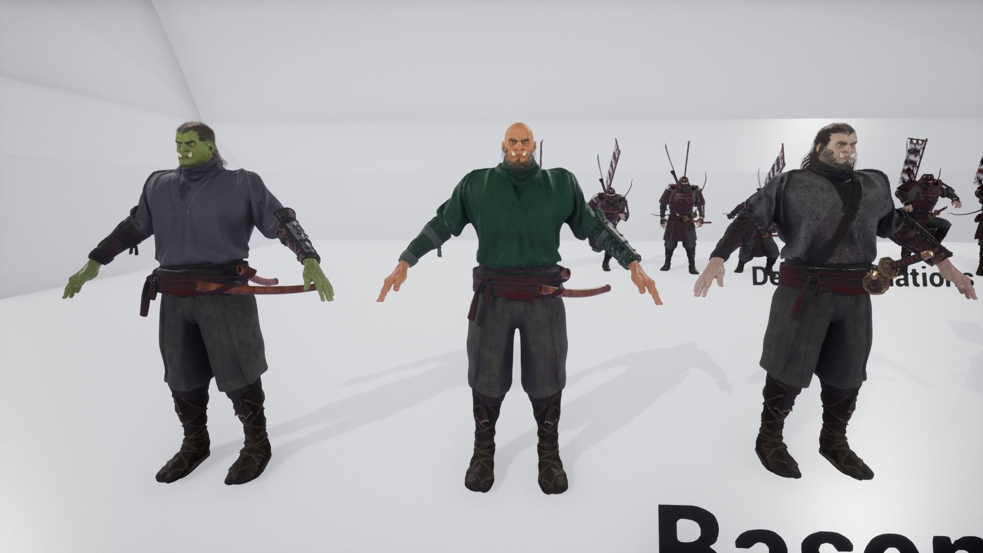 Orc heavy samurai Low-poly 3D model_14