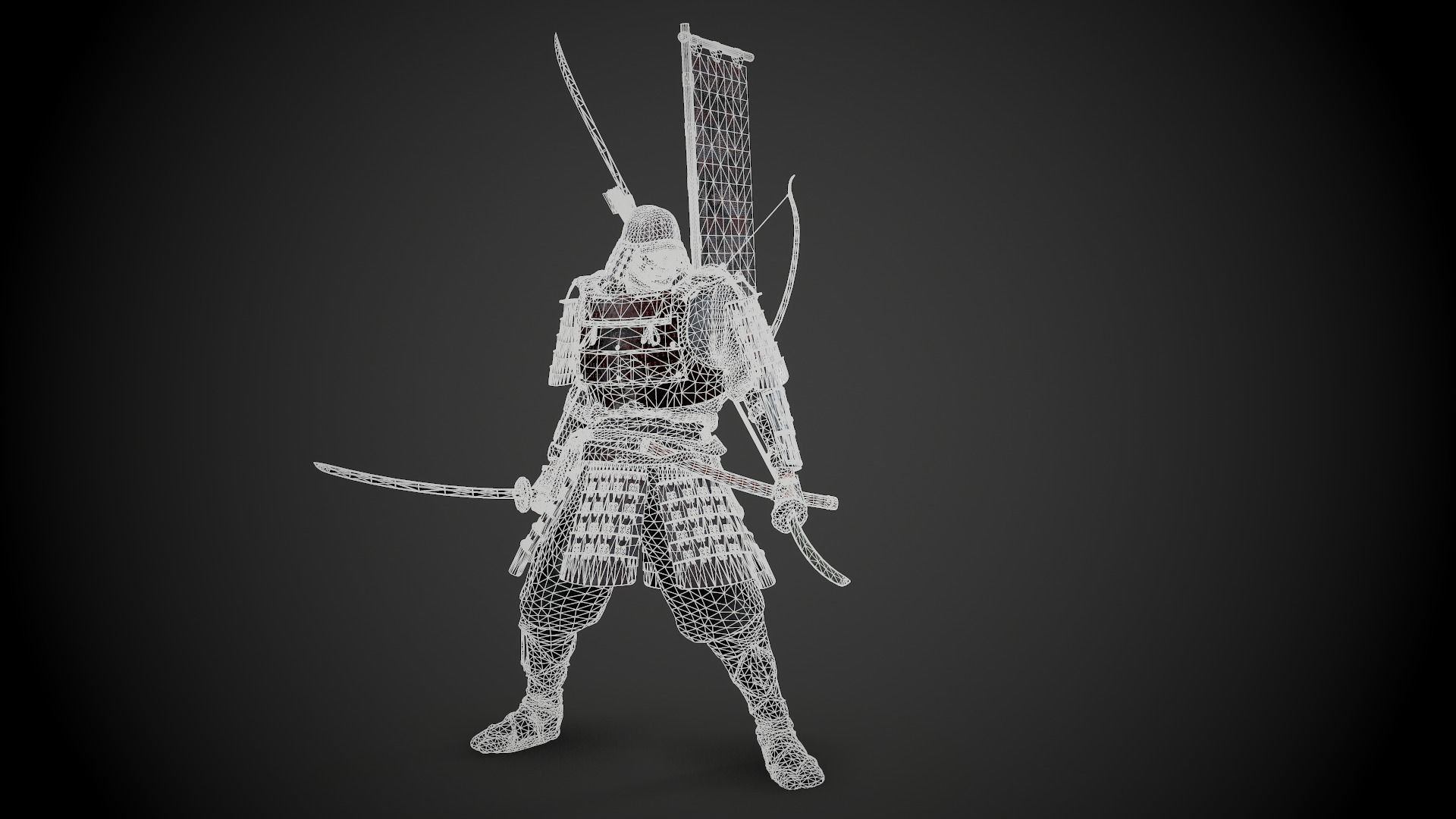 Orc heavy samurai Low-poly 3D model_11