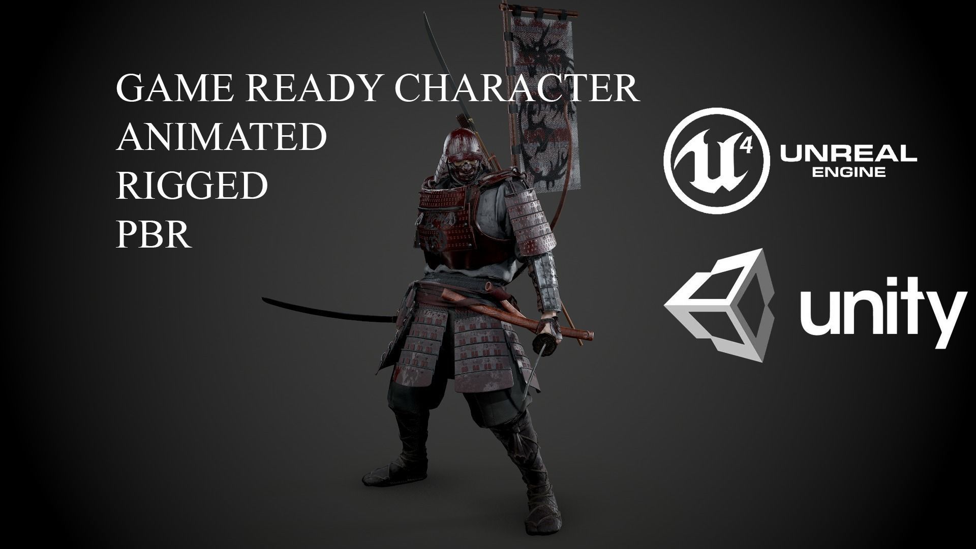 Orc heavy samurai Low-poly 3D model_0