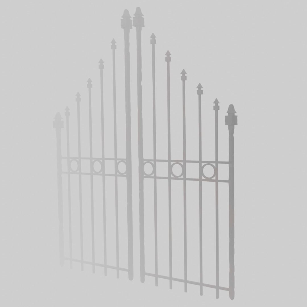 Rusty gate in blender 3D model_5