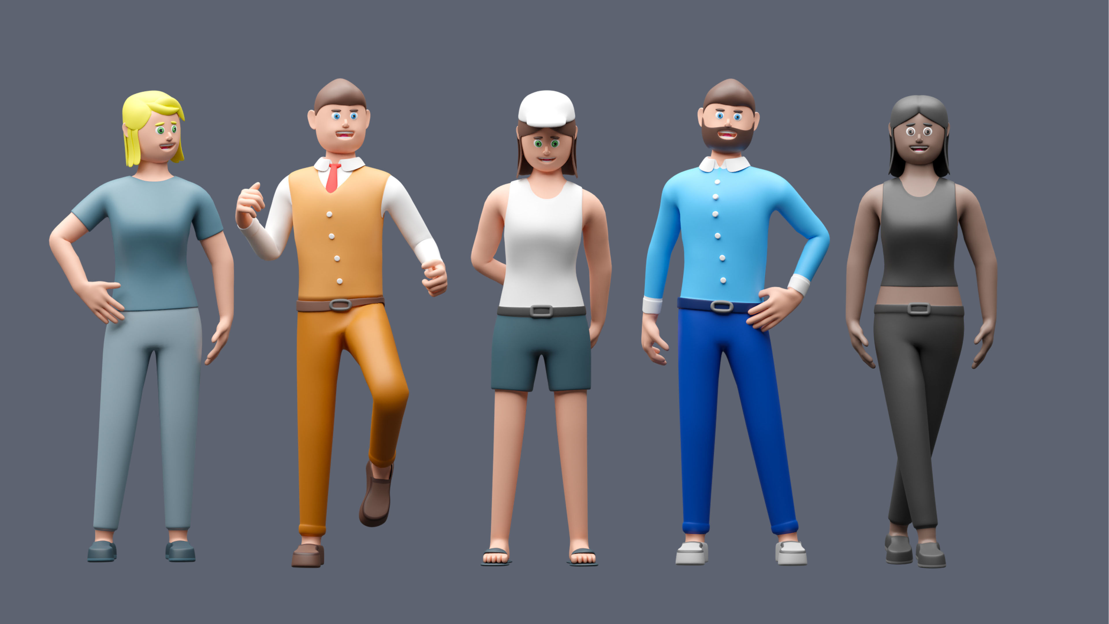 Cartoon characters 1 01 Low-poly 3D model_3