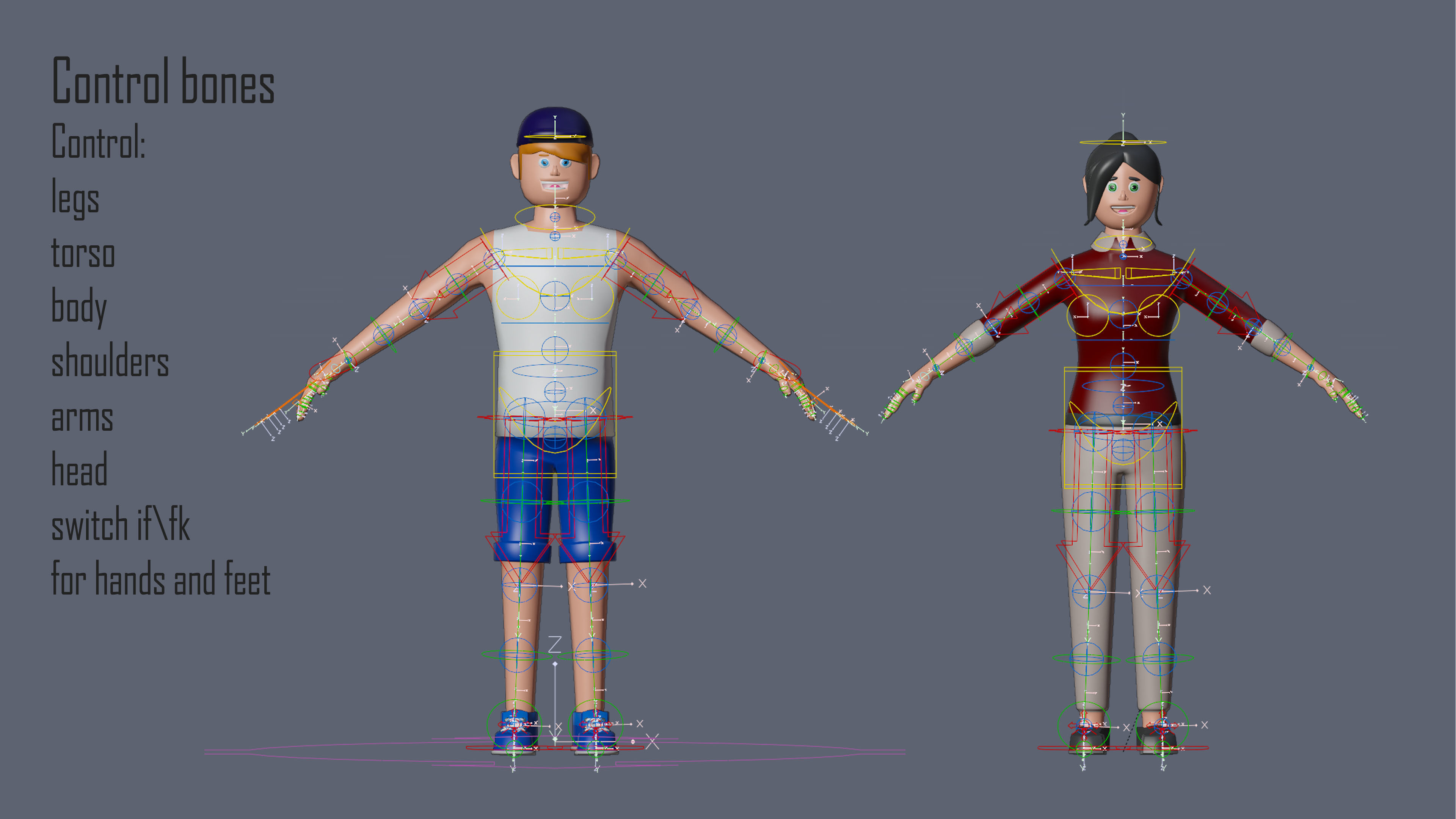 Cartoon characters 1 01 Low-poly 3D model_9