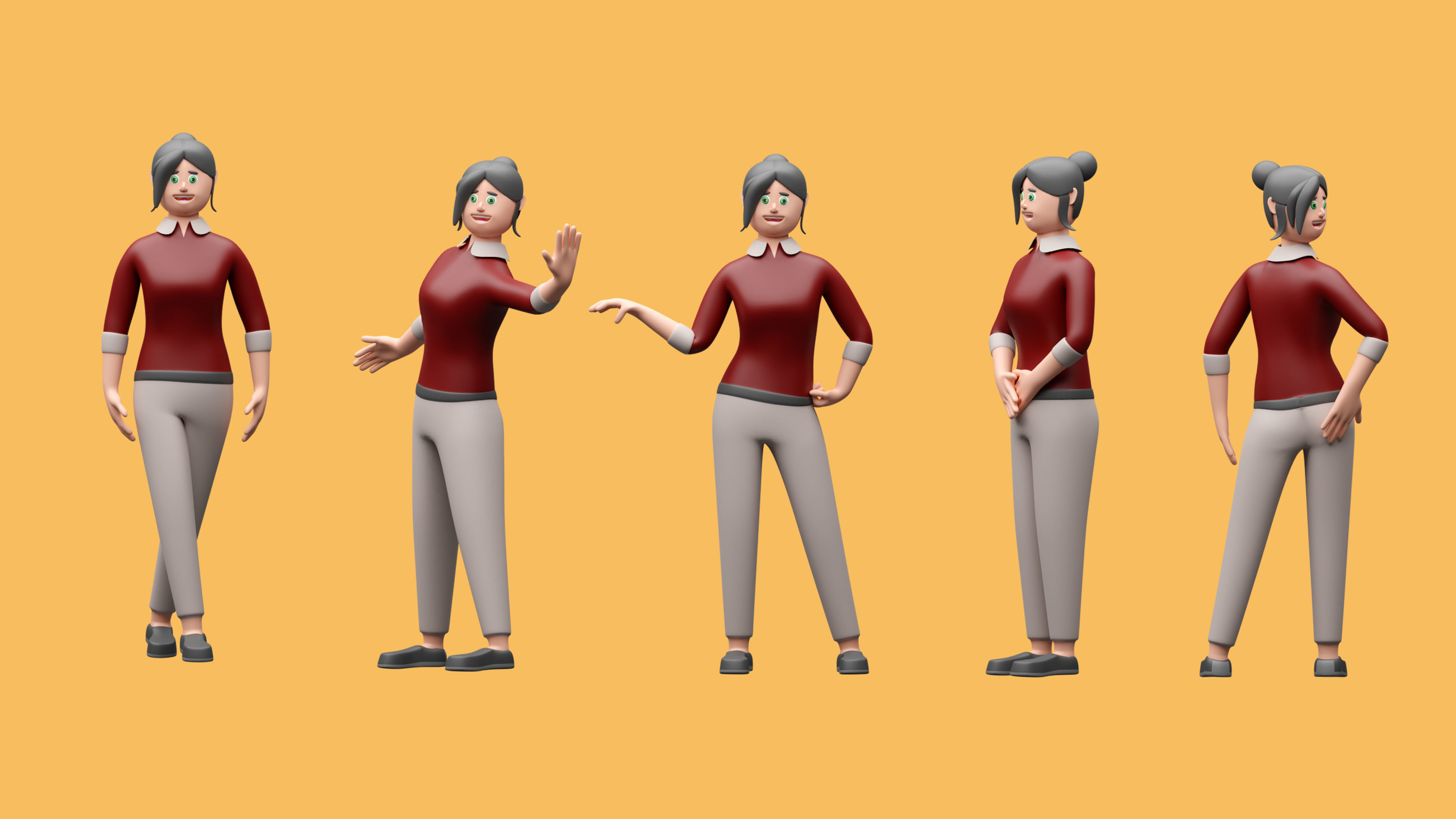 Cartoon characters 1 01 Low-poly 3D model_8