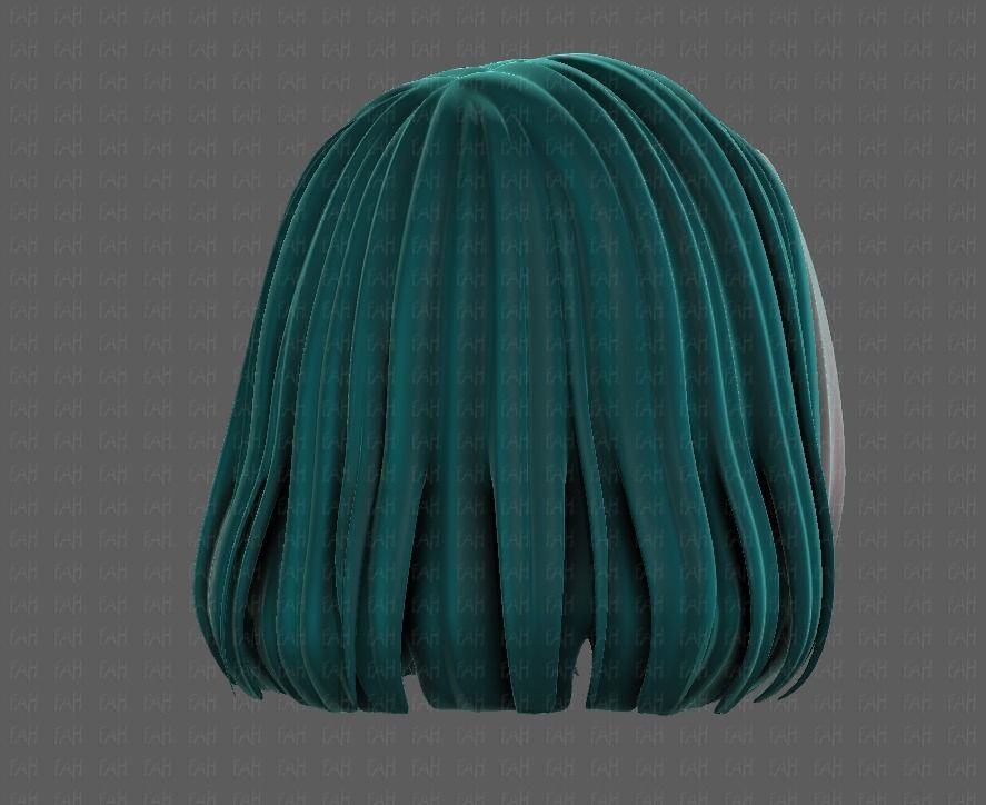 3D Hair style for girl V99 Low-poly 3D model_4