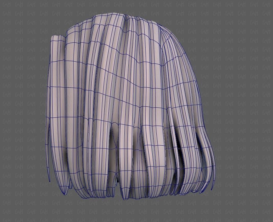 3D Hair style for girl V99 Low-poly 3D model_15