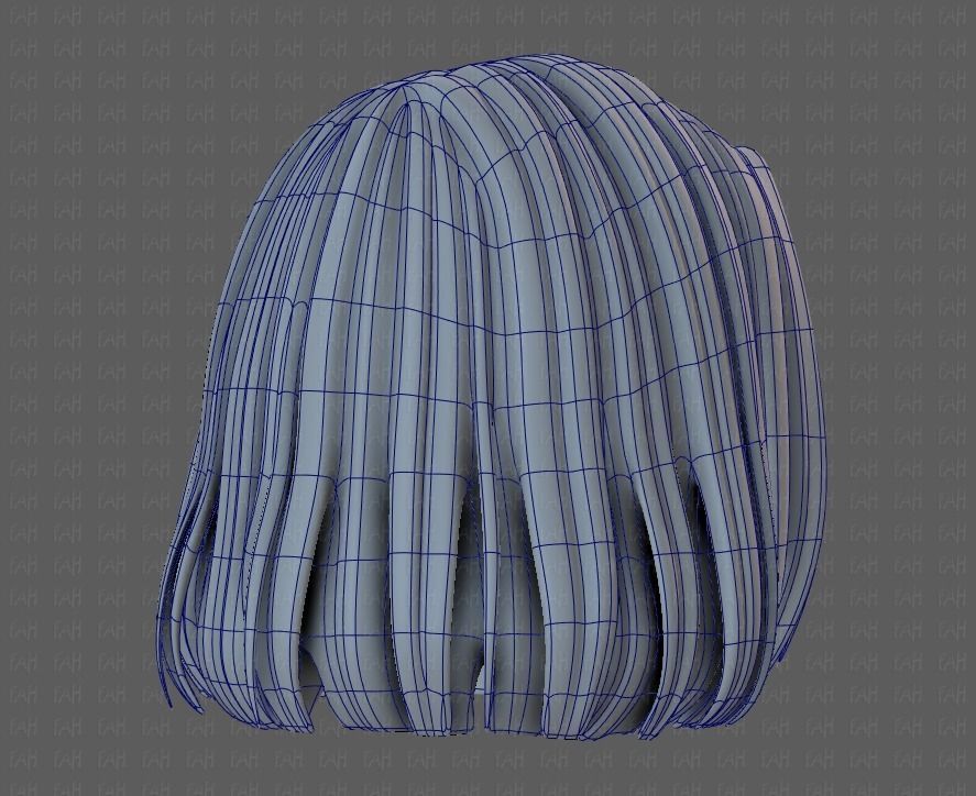 3D Hair style for girl V99 Low-poly 3D model_42