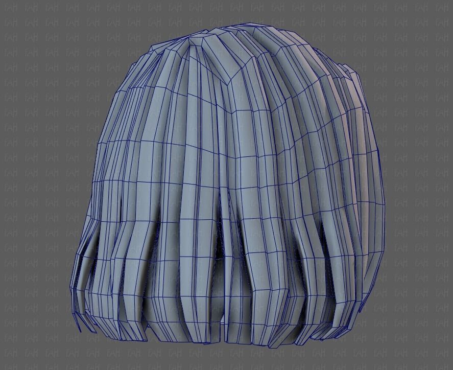 3D Hair style for girl V99 Low-poly 3D model_44
