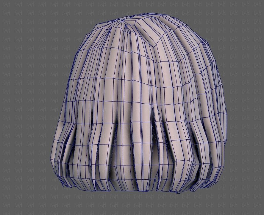 3D Hair style for girl V99 Low-poly 3D model_28