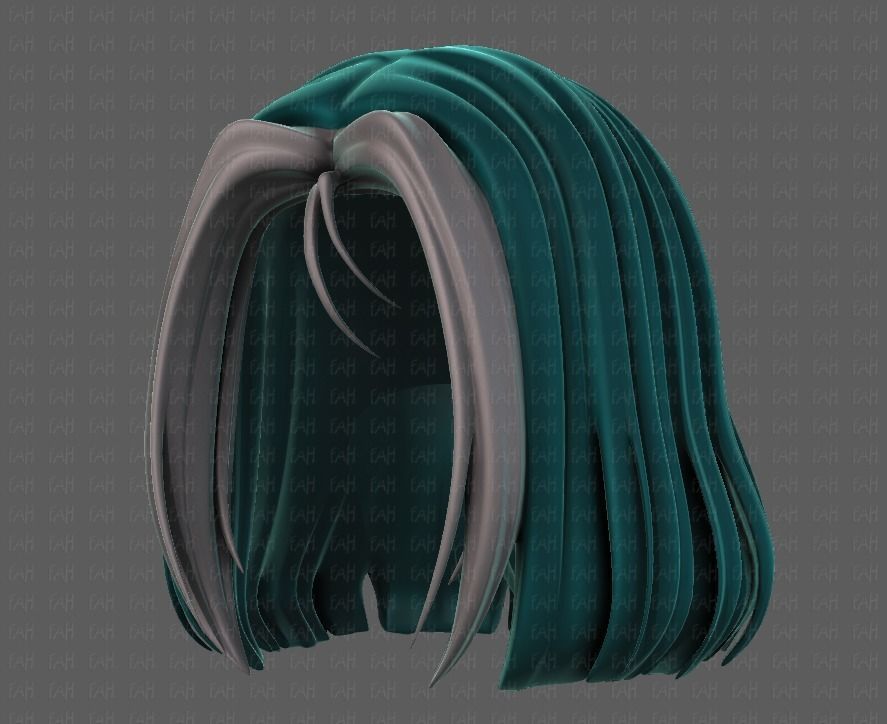 3D Hair style for girl V99 Low-poly 3D model_37