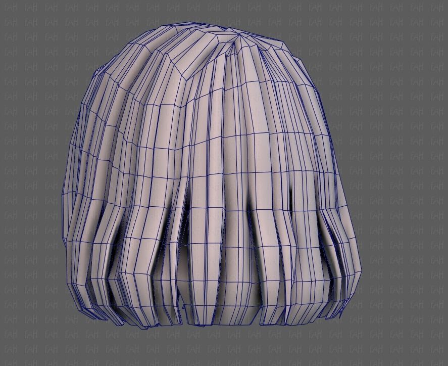 3D Hair style for girl V99 Low-poly 3D model_30
