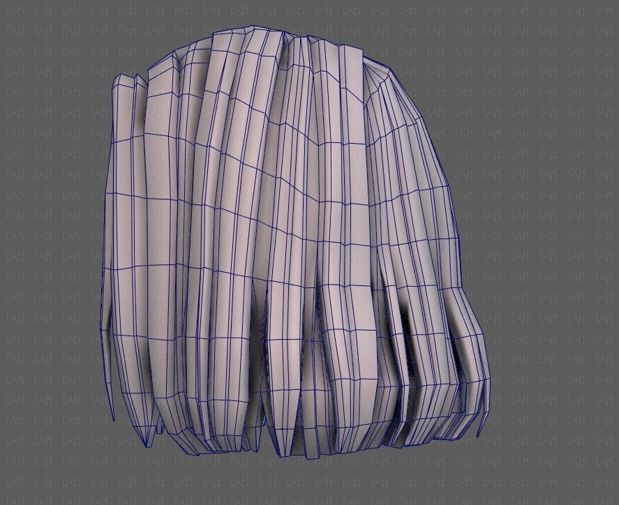 3D Hair style for girl V99 Low-poly 3D model_31