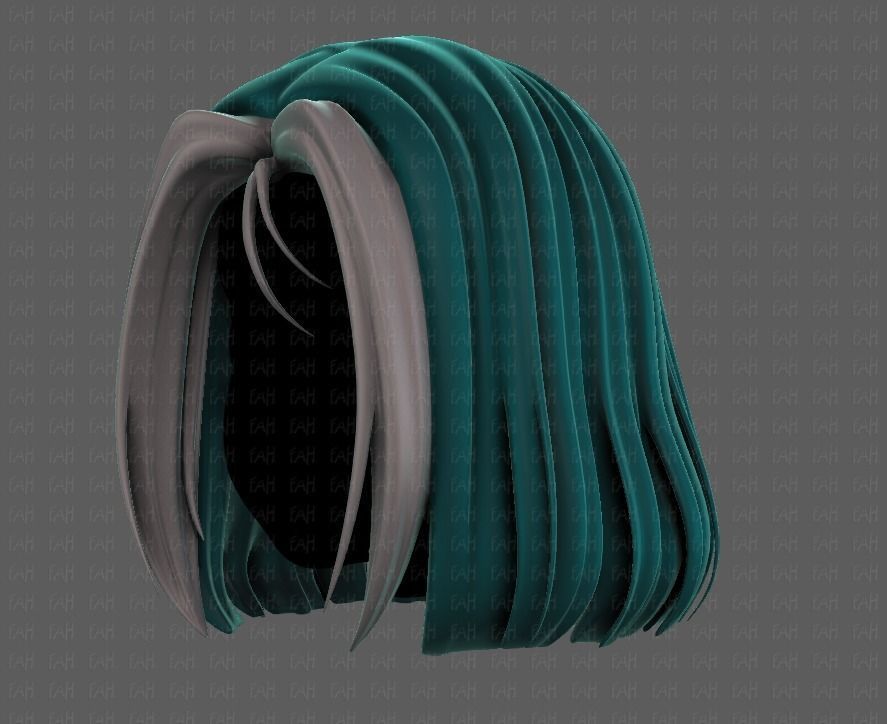 3D Hair style for girl V99 Low-poly 3D model_8
