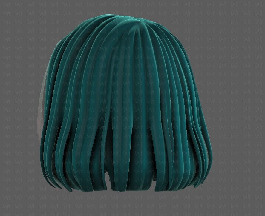 3D Hair style for girl V99 Low-poly 3D model_6