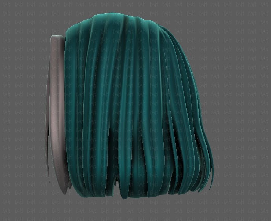3D Hair style for girl V99 Low-poly 3D model_7
