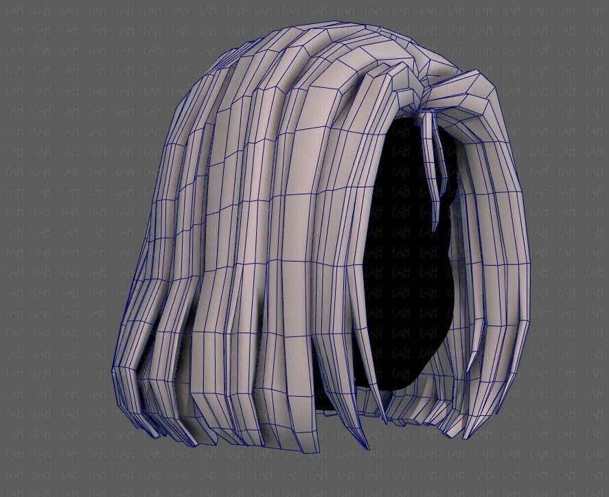 3D Hair style for girl V99 Low-poly 3D model_26