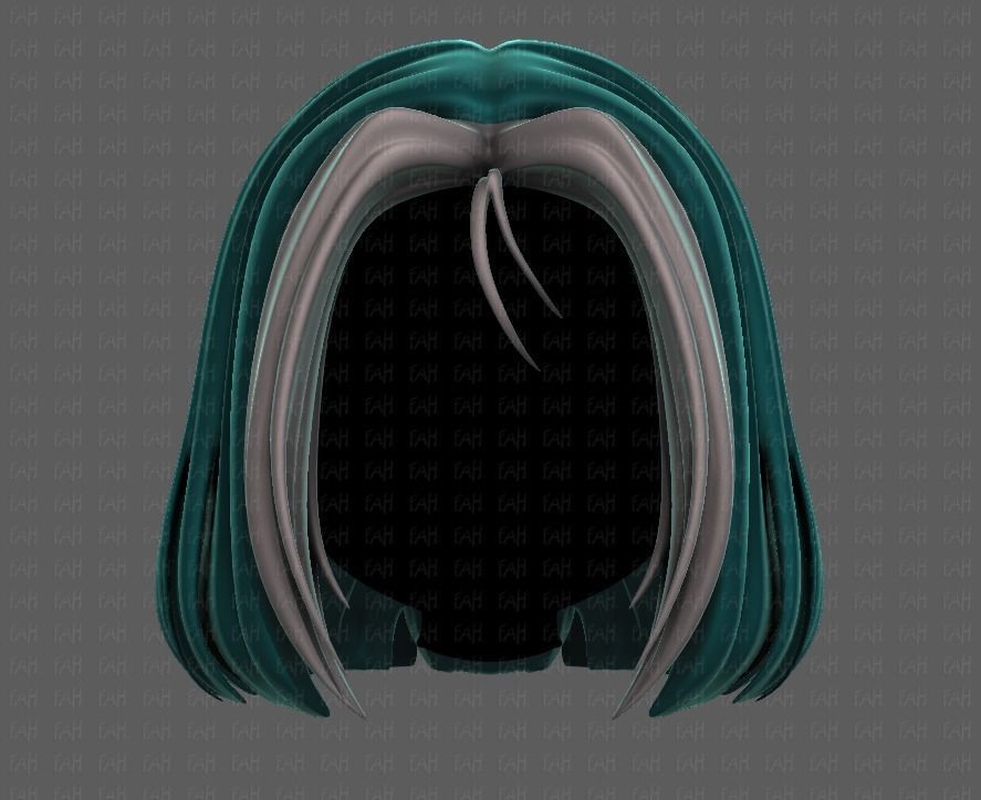 3D Hair style for girl V99 Low-poly 3D model_1