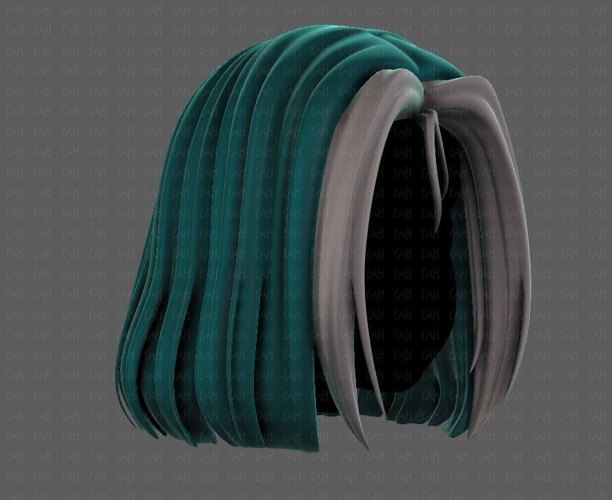 3D Hair style for girl V99 Low-poly 3D model_2