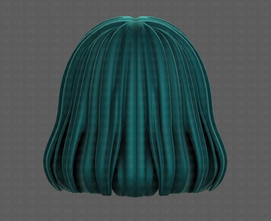 3D Hair style for girl V99 Low-poly 3D model_5