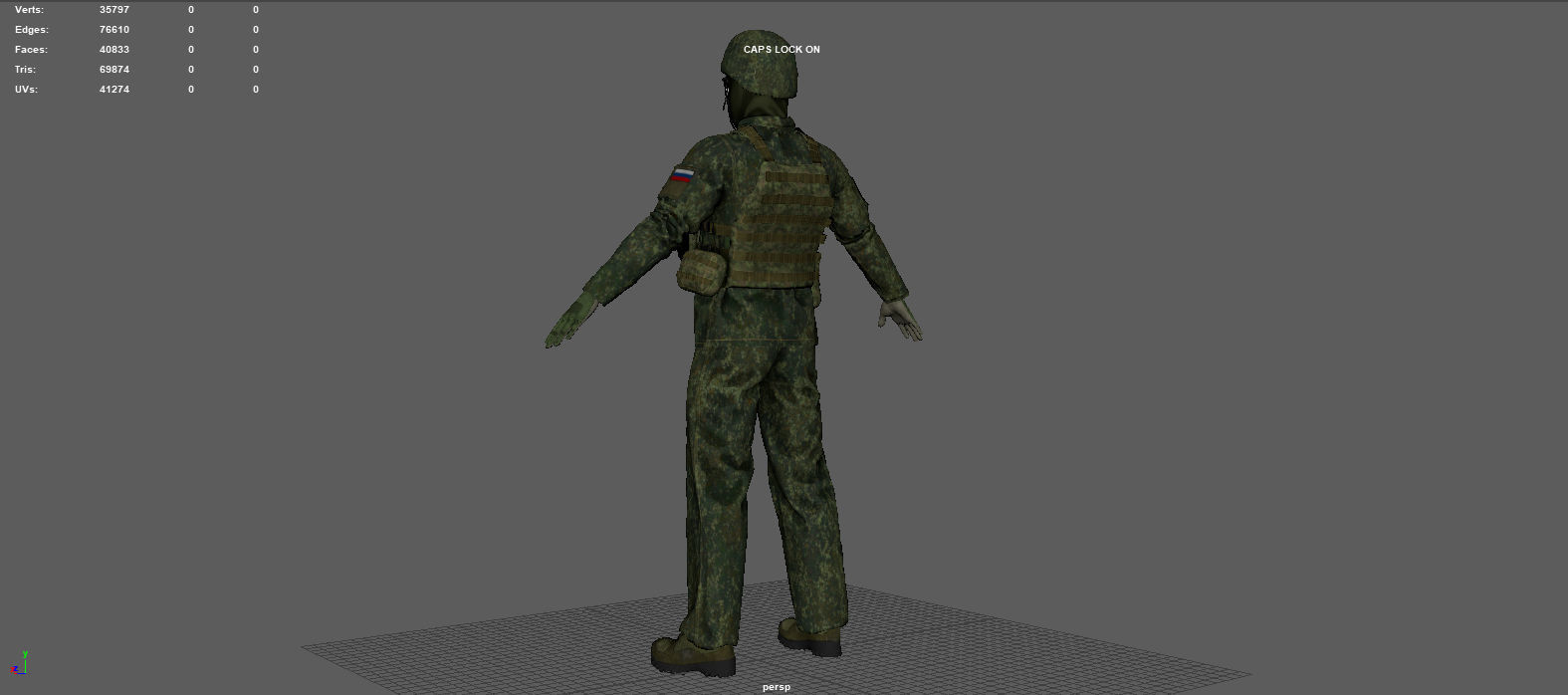 SOLDIER in camouflage uniform 3D model_11