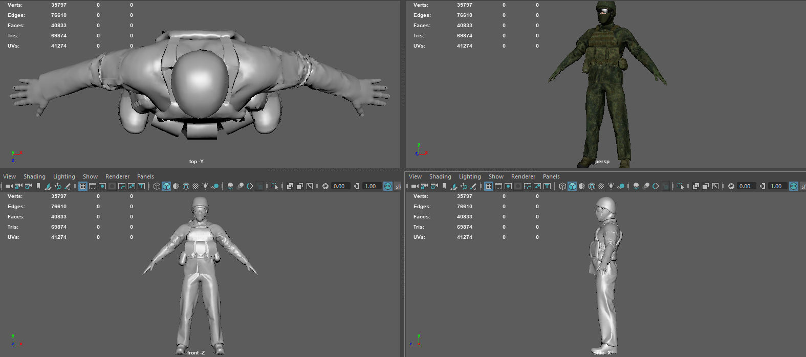SOLDIER in camouflage uniform 3D model_16