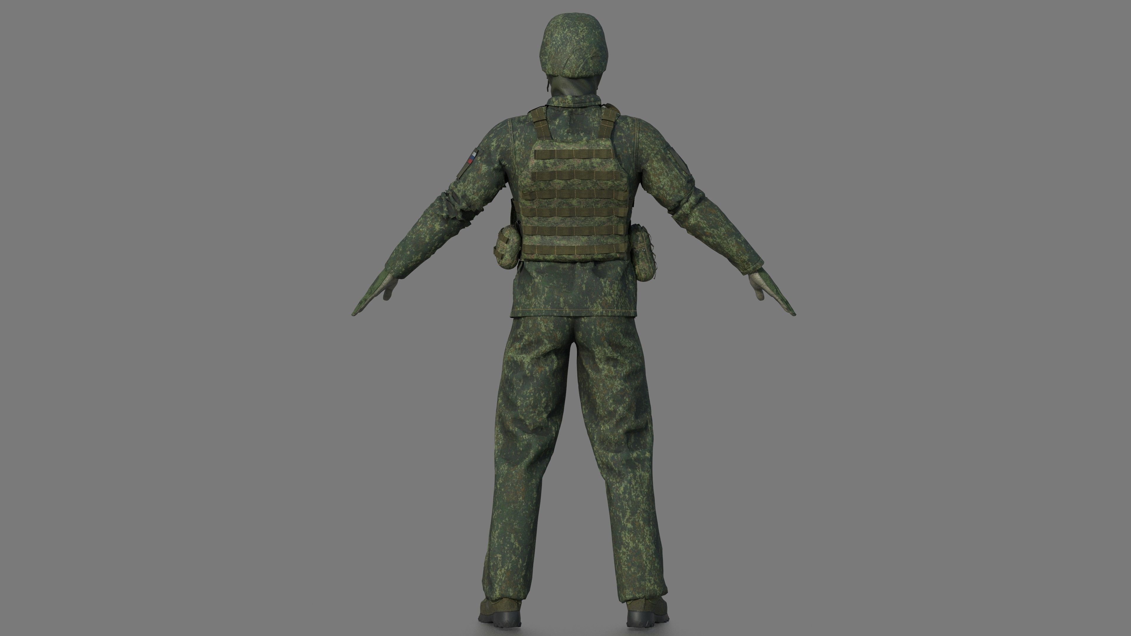 SOLDIER in camouflage uniform 3D model_5