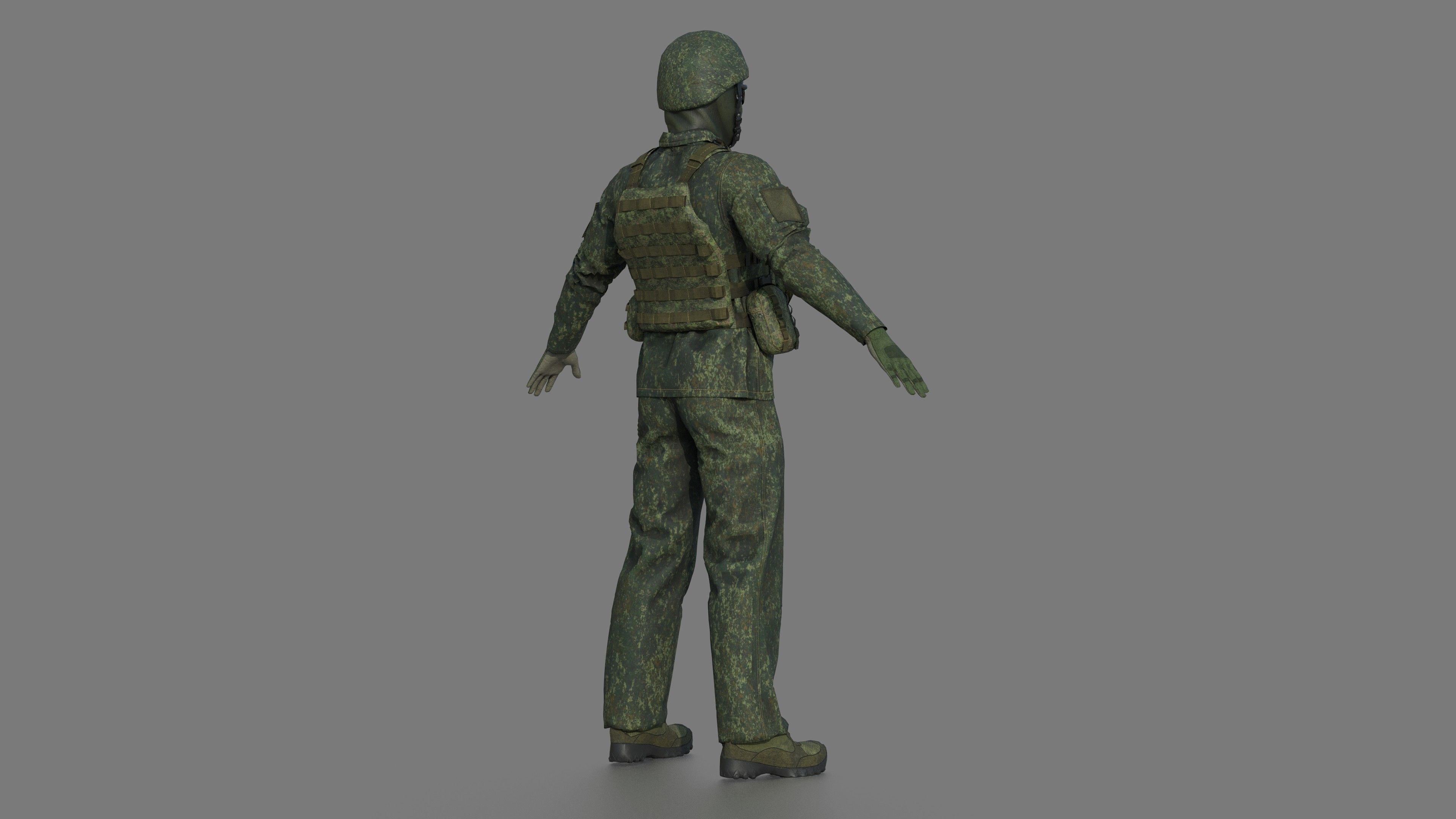 SOLDIER in camouflage uniform 3D model_4